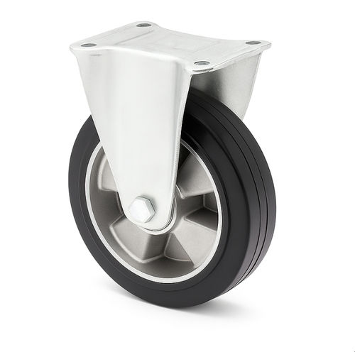 Wheel with solid tire - BCW/F3/250/K –  400 kg - MARBA - black rubber / sheet / plate
