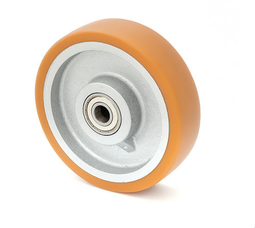Wheel with solid tire - 4/125/4K – 600 kg - MARBA - cast iron / ball bearing / elastic