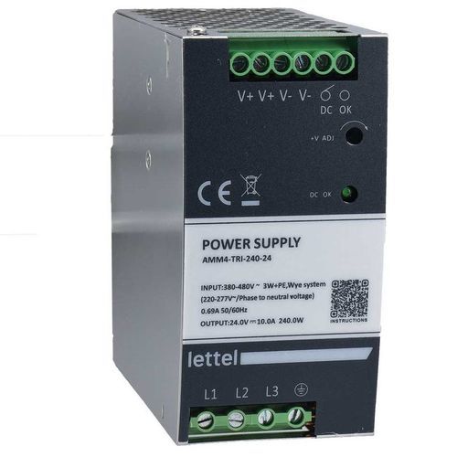 DIN rail power supply - AMM4-TRI series - Lettel - AC/DC / stabilized / multiple-output