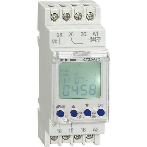 Digital time switch - CTS2-A2R - Lettel - with built-in astronomical clock / DIN rail