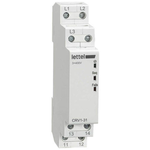 Phase loss protection relay - CRV1-31 series - Lettel - voltage / phase sequence / three-phase