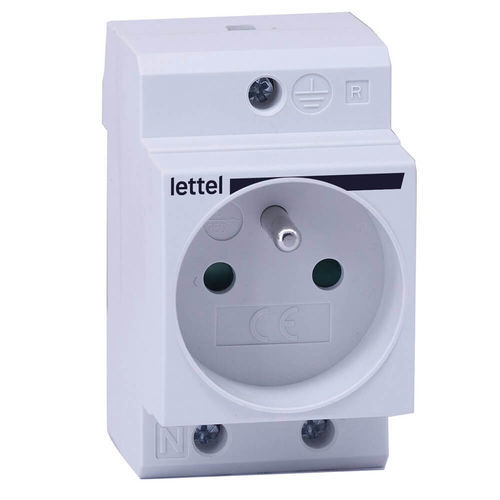 DIN rail electrical socket - DPM1 - Lettel - 2-pole