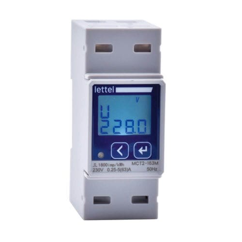 Single-phase electric energy meter - MCT2-1100 - Lettel - DIN rail / digital / 60 Hz