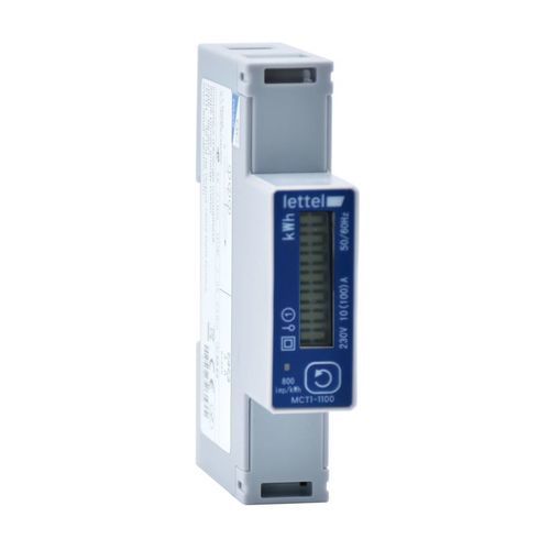 Single-phase electric energy meter - MCT1-1100 - Lettel - DIN rail / digital / for photovoltaic applications