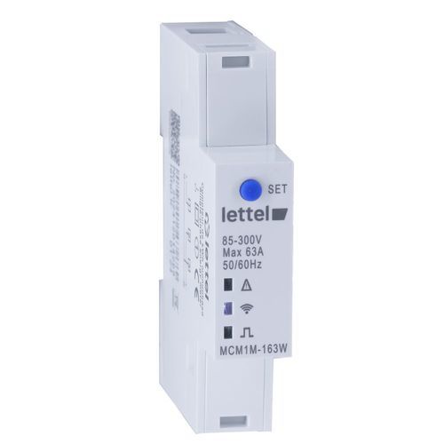 Single-phase electric energy meter - MCM1M-163W - Lettel - DIN rail / 60 Hz / with built-in communication