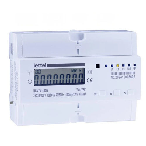 Three-phase electric energy meter - MCM7M-480W - Lettel - DIN rail / smart / 50 Hz