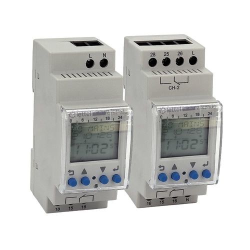 Digital time switch - CTS2-AXG series - Lettel - with built-in astronomical clock / DIN rail