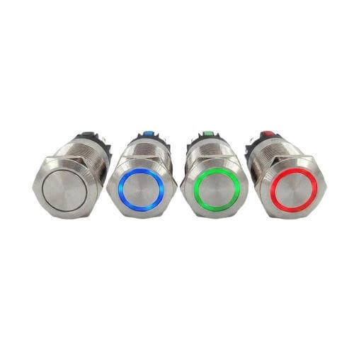 IP65 push-button switch - CBP22D-1A series - Lettel - 1 NO/NC / panel-mount / LED-illuminated