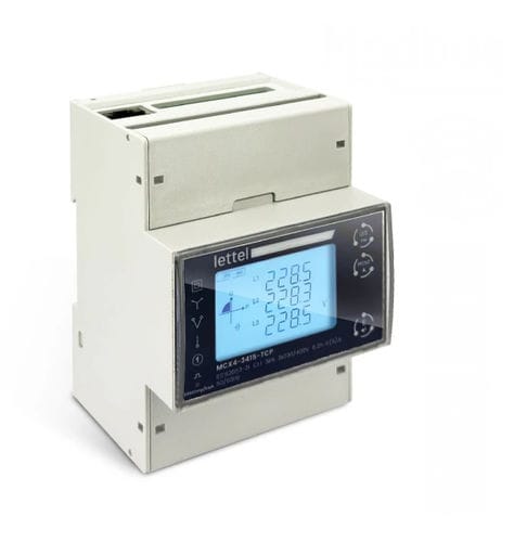 Three-phase electric energy meter - MCX4-32X - Lettel - single-phase / DIN rail / IoT