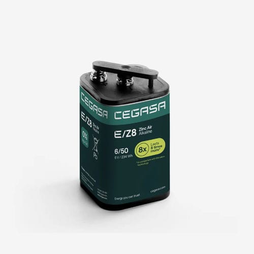 Zinc air alkaline battery - E/Z8 6/50 - Cegasa Energía SLU - rectangular / 6 V / industrial