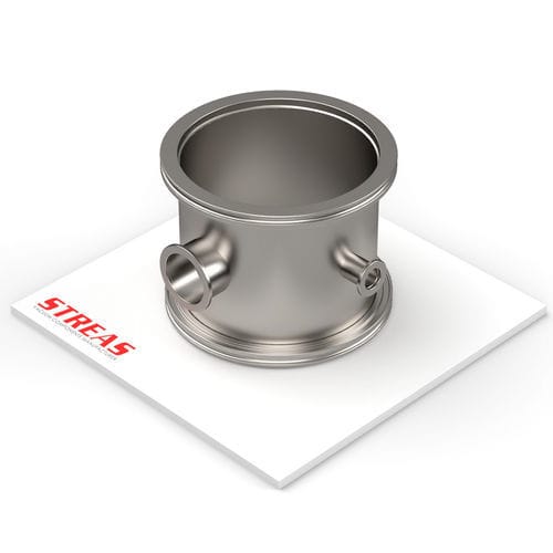 Flange fitting - 4CR series - Streas srl - cross / ISO / 304 stainless steel