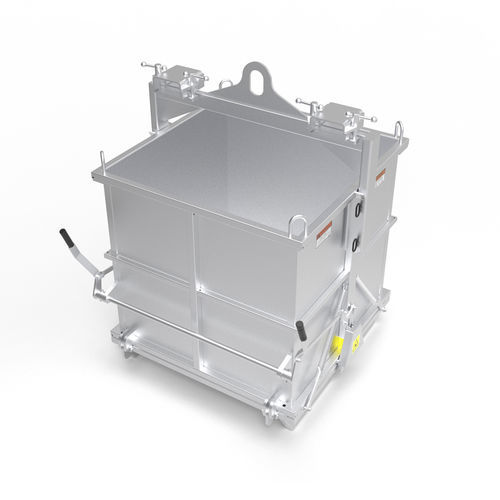 Steel self-dumping hopper - ADBB-2000 - AARDWOLF INDUSTRIES LLC - galvanised steel / for waste / industrial waste