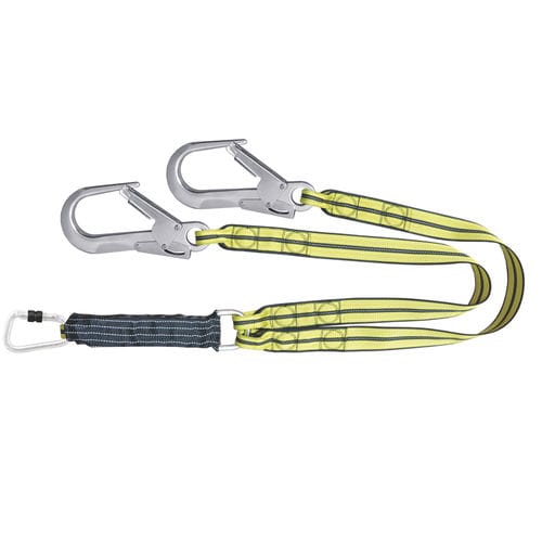 Webbing fall arrest lanyard - FA3040315 - Kratos safety - double / EN 355 / with energy absorber