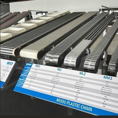 Flexible conveyor belt - MT2 - MODU System (M) Sdn.Bhd. (MODU Group) - continuous / smooth / curved