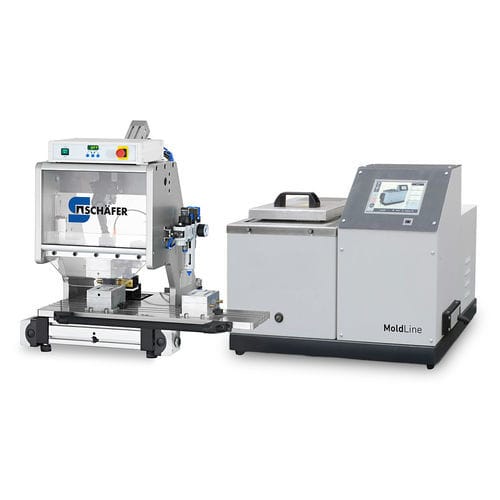 Hotmelt application molding machine - MoldLine 850 BASIC - Schäfer Group - for wire / Various electronics / automatic