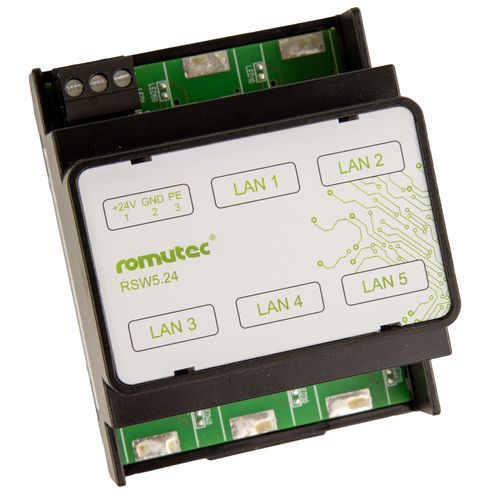 Unmanaged switch - RSW5.24 - Romutec Steuer- u. Regelsysteme GmbH - 5 ports / fast ethernet / DIN rail