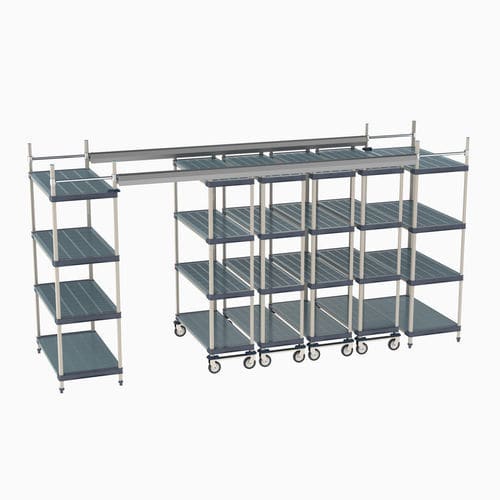 Storage warehouse shelving - Top-Track - METRO - with shelves / dynamic / mobile