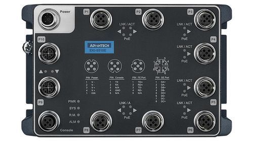 Managed ethernet switch - EKI-9510E-2GMPST - ADVANTECH - 10 ports / gigabit / wall-mount