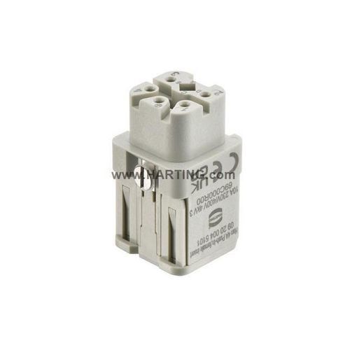 Electrical power supply connector - Han 4A - HARTING - female / push-in / 400 V