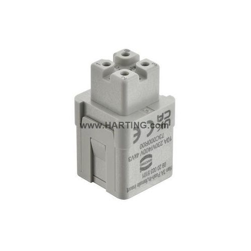 Electrical power supply connector - Han 3A - HARTING - mains power supply / female / push-in