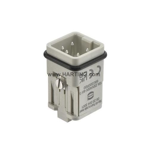 Electrical power supply connector module - Han 4A - HARTING - male / push-in / 4-pole