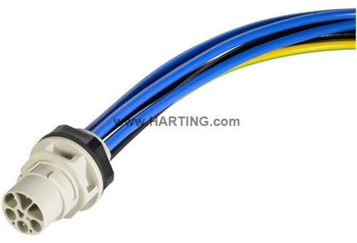 Front panel feedthrough - S15_PFT_STR-FM_DC_M_6P - HARTING - for panels / multiple-element / IP67