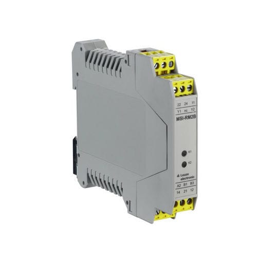 Emergency stop safety relay - MSI-RM2B-01 - Leuze electronic GmbH + Co. KG - 2 NO / NO/NC / 1 NC