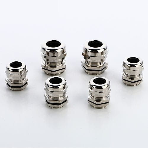 Nickel-plated brass cable gland - MG series - Shanghai Richeng Electronics - waterproof / straight / threaded