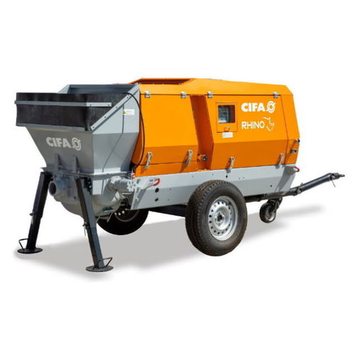 Trailer-mounted concrete pump - RHINO - CIFA S.p.A - for mining applications / piston
