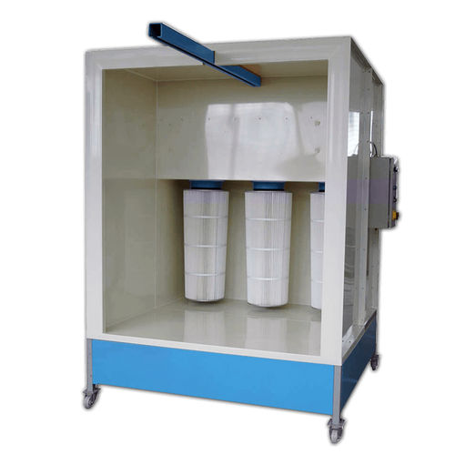 Open powder coating booth - TRICO COMPACT CPB 1 - Tricolor Industries - for parts / cartridge filter / with self-cleaning filter