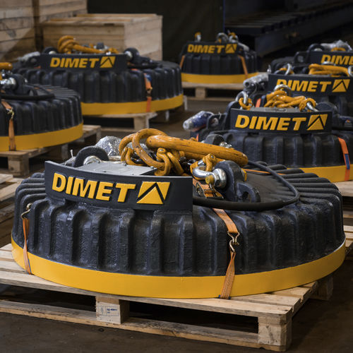 Metal scrap handling electro lifting magnet - EMG SM - DIMET GmbH - electrically switched / for materials handlers / for cranes