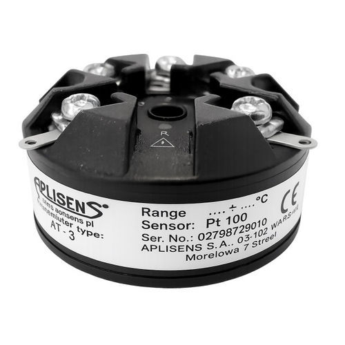 Probe head-mounted temperature transmitter - AT-3 - APLISENS S.A. - Pt100 / resistance / 2-wire
