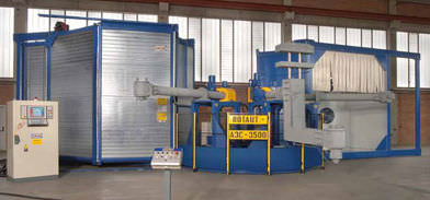 5 work areas roto-molding machine - ROTAUT  - Caccia Engineering S.r.l. - with independent arms