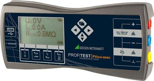 Electrical safety tester - PROFITEST PVsun  memo  - GOSSEN METRAWATT GmbH - for photovoltaic modules