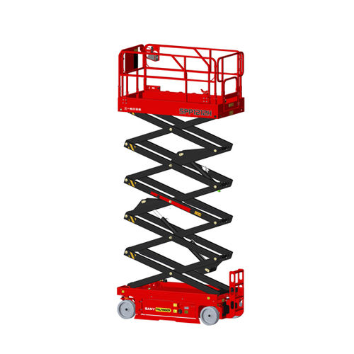 Wheeled scissor lift - SPP1212H - SANY - electric / outdoor