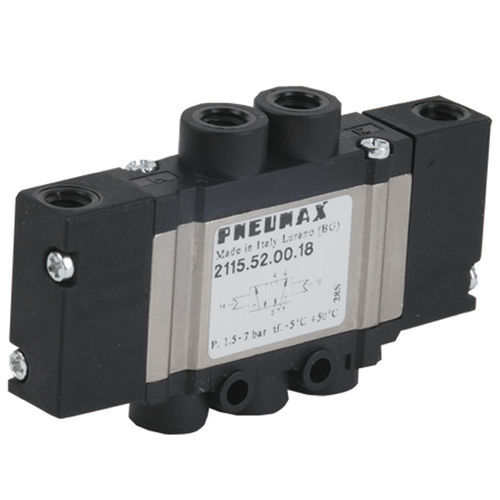 Spool pneumatic directional control valve - 2100 series - PNEUMAX - solenoid-operated / 5-way / aluminium