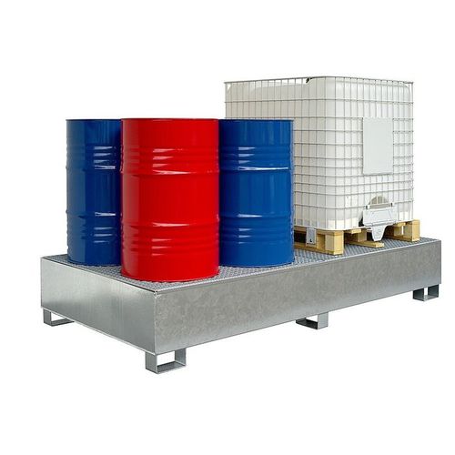IBC container spill pallet - TC 3 - Saebu Morsbach GmbH - 4-drum / metal / with galvanized grid