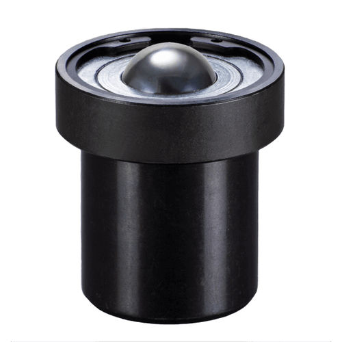 Spring ball transfer unit - MM series - Omnitrack - stainless steel / zinc-plated / cylindrical base