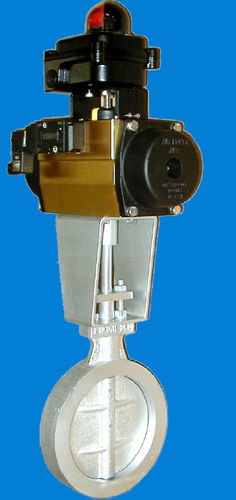 Butterfly valve - DN 100 - 500, PN 16, 450 °C | GD, P series - ECONEX S.R.L. - pneumatically-operated / for control
