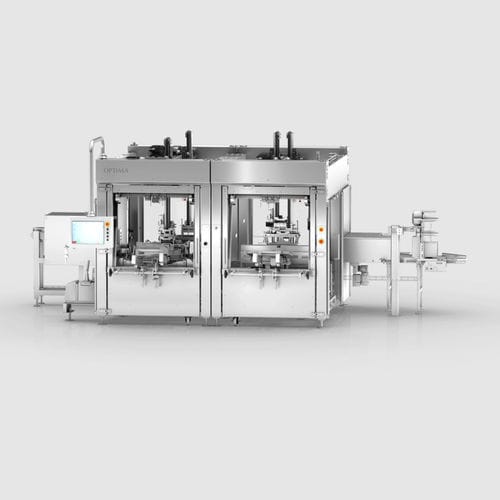 Horizontal case packer - TMF  - OPTIMA packaging group GmbH - tray / for the food industry