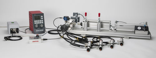 High-viscosity media dispensing system - 300 ml Cartridge Pusher System 4 valves - Henkel LOCTITE - for medium-viscosity media / adhesive / cartridge