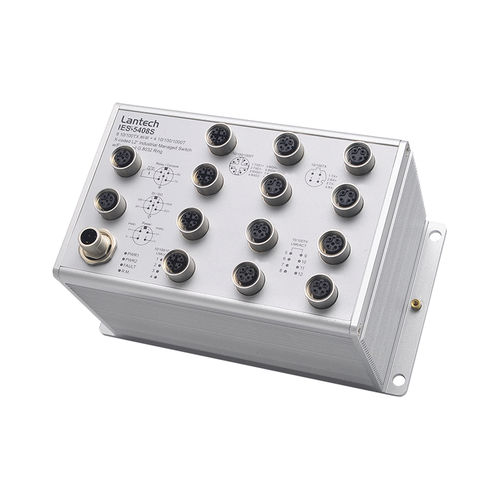 Managed ethernet switch - IES-5408S series - Lantech Communications Europe GmbH - 12 ports / gigabit / DIN rail