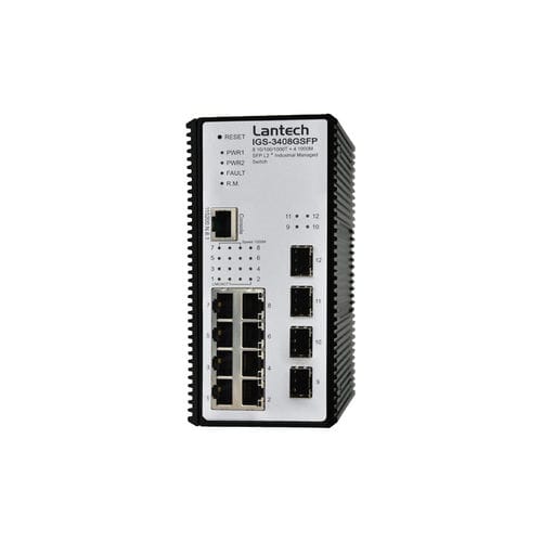 Managed ethernet switch - IGS-3208GSFP series - Lantech Communications Europe GmbH - 10 ports / DIN rail / wall