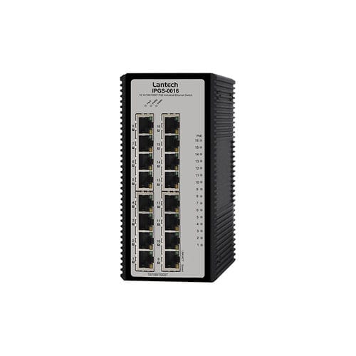 Unmanaged ethernet switch - IPGS-0016 series - Lantech Communications Europe GmbH - 16 ports / wireless / DIN rail