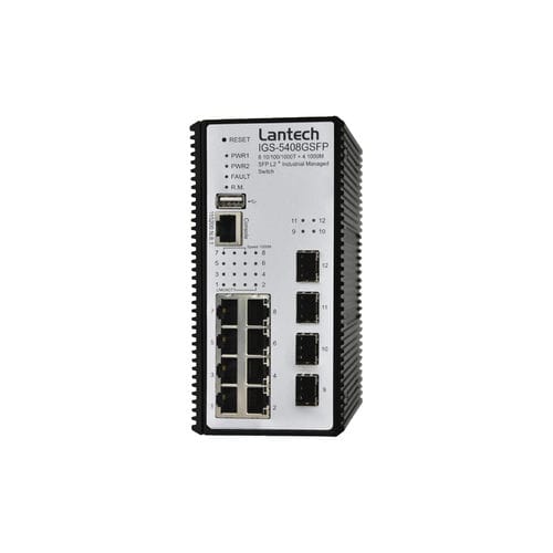 Managed ethernet switch - IGS-5408GSFP series - Lantech Communications Europe GmbH - 12 ports / gigabit Ethernet / layer 2