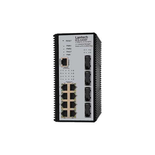 Managed ethernet switch - IGS-5408DFT-PT series - Lantech Communications Europe GmbH - 12 ports / 10/100BaseT(X) / gigabit