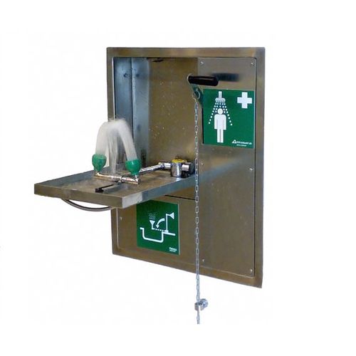 Wall-mounted eyewash station - 822 3599 - GIA Premix AB - platform-mounted / plastic / automatic