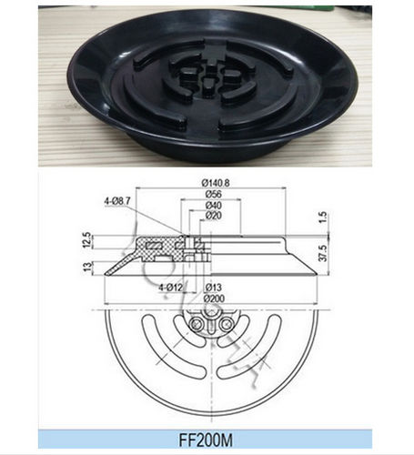 Round suction cup - PFG-200-N - TBM LIMITED - flat / multi-function / rubber