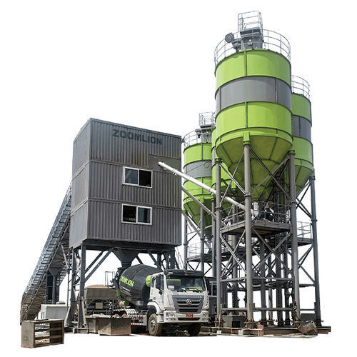 Stationary concrete batching plant - HZS60P - Zoomlion Heavy Industry Science & Technology Co., - with belt conveyor