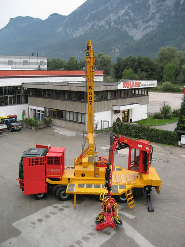 Uphill and downhill logging yarder - K507GH - Koller Forsttechnik - trailer-mounted